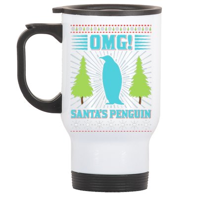 Omg Santa's Penguin Stainless Steel Travel Mug