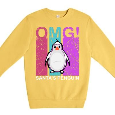 Omg Santa's Penguin Premium Crewneck Sweatshirt