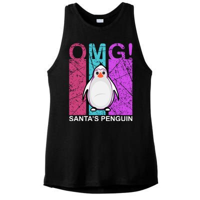 Omg Santa's Penguin Ladies PosiCharge Tri-Blend Wicking Tank