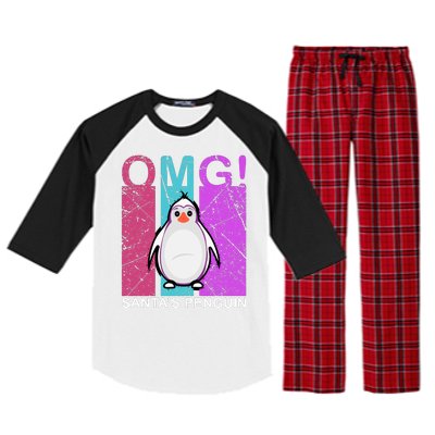 Omg Santa's Penguin Raglan Sleeve Pajama Set