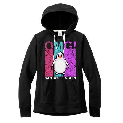 Omg Santa's Penguin Women's Fleece Hoodie