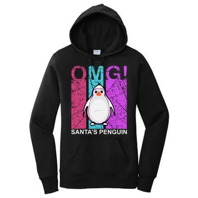 Omg Santa's Penguin Women's Pullover Hoodie