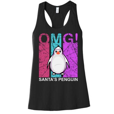 Omg Santa's Penguin Women's Racerback Tank