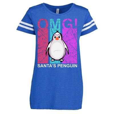 Omg Santa's Penguin Enza Ladies Jersey Football T-Shirt