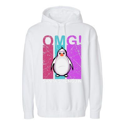 Omg Santa's Penguin Garment-Dyed Fleece Hoodie