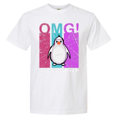 Omg Santa's Penguin Garment-Dyed Heavyweight T-Shirt