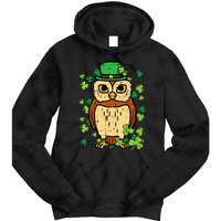 Owl Saint Pattys Paddys Irish St Patricks Day Tie Dye Hoodie