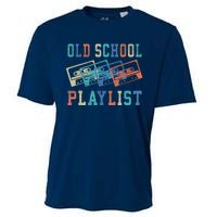 Old School Playlist Rock Cassette Tape Music Old School Band Cooling Performance Crew T-Shirt