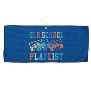 Old School Playlist Rock Cassette Tape Music Old School Band Large Microfiber Waffle Golf Towel