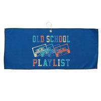 Old School Playlist Rock Cassette Tape Music Old School Band Large Microfiber Waffle Golf Towel