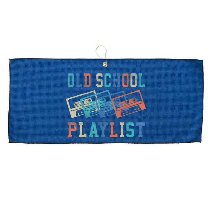 Old School Playlist Rock Cassette Tape Music Old School Band Large Microfiber Waffle Golf Towel