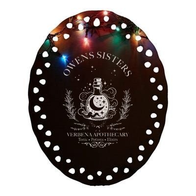 Owens Sisters Practical Magic Halloween Apothecary Premium Ceramic Oval Ornament