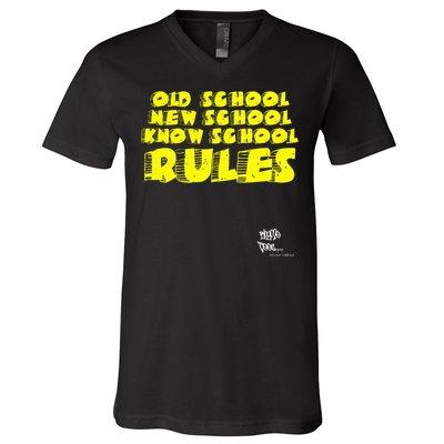 Old School Rap Hip Hop 2000S New School Know School Nas V-Neck T-Shirt