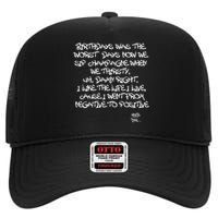 Old School Rap Hip Hop Merch Juicy Positive Quote 90S High Crown Mesh Back Trucker Hat