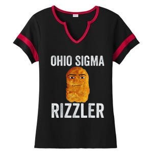 Ohio Sigma Rizzler Funny Meme Chicken Nugget Ladies Halftime Notch Neck Tee