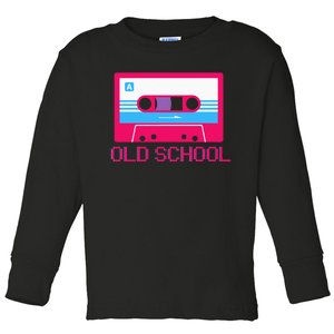 Old School Retro 80s 90s Hip Hop Cassette Toddler Long Sleeve Shirt