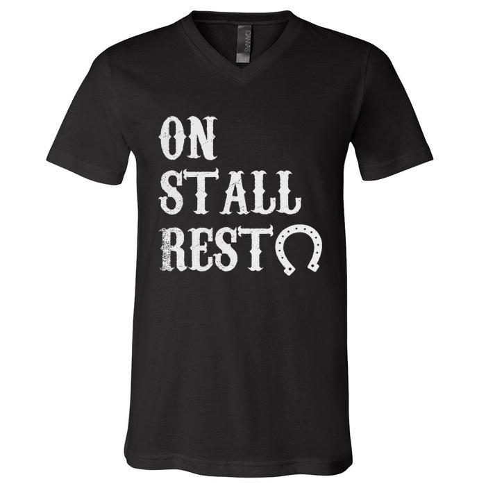 On Stall Rest Horse V-Neck T-Shirt