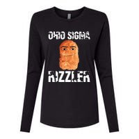 Ohio Sigma Rizzler Meme Rizz Internet Memes Funny Memes Genz Womens Cotton Relaxed Long Sleeve T-Shirt