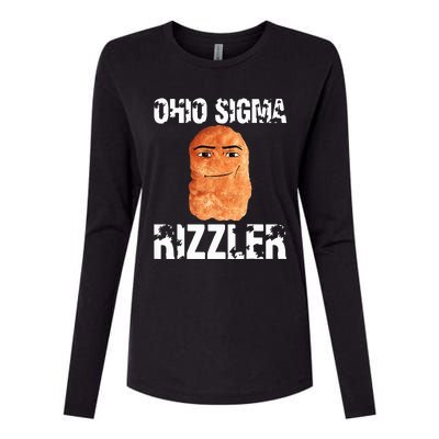 Ohio Sigma Rizzler Meme Rizz Internet Memes Funny Memes Genz Womens Cotton Relaxed Long Sleeve T-Shirt