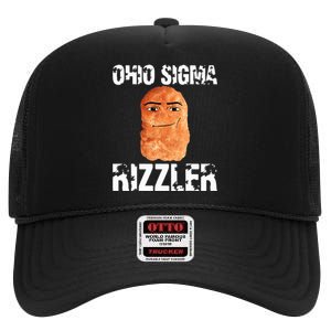 Ohio Sigma Rizzler Meme Rizz Internet Memes Funny Memes Genz High Crown Mesh Back Trucker Hat