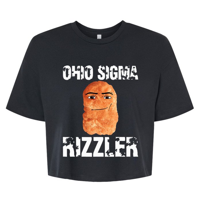 Ohio Sigma Rizzler Meme Rizz Internet Memes Funny Memes Genz Bella+Canvas Jersey Crop Tee