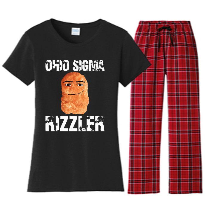 Ohio Sigma Rizzler Meme Rizz Internet Memes Funny Memes Genz Women's Flannel Pajama Set