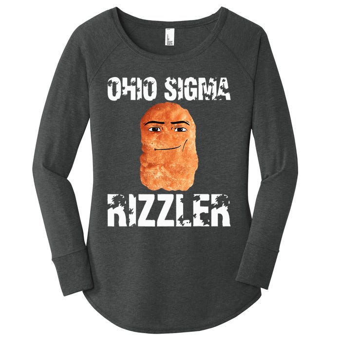 Ohio Sigma Rizzler Meme Rizz Internet Memes Funny Memes Genz Women's Perfect Tri Tunic Long Sleeve Shirt