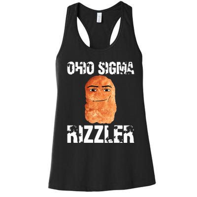 Ohio Sigma Rizzler Meme Rizz Internet Memes Funny Memes Genz Women's Racerback Tank