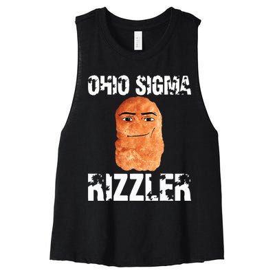 Ohio Sigma Rizzler Meme Rizz Internet Memes Funny Memes Genz Women's Racerback Cropped Tank