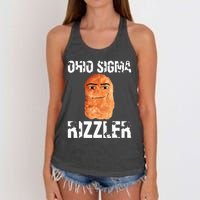 Ohio Sigma Rizzler Meme Rizz Internet Memes Funny Memes Genz Women's Knotted Racerback Tank