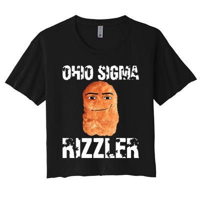 Ohio Sigma Rizzler Meme Rizz Internet Memes Funny Memes Genz Women's Crop Top Tee