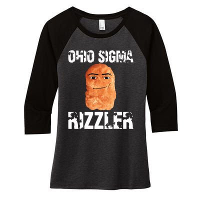 Ohio Sigma Rizzler Meme Rizz Internet Memes Funny Memes Genz Women's Tri-Blend 3/4-Sleeve Raglan Shirt