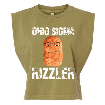 Ohio Sigma Rizzler Meme Rizz Internet Memes Funny Memes Genz Garment-Dyed Women's Muscle Tee