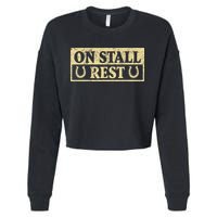 On Stall Rest Horse Cropped Pullover Crew