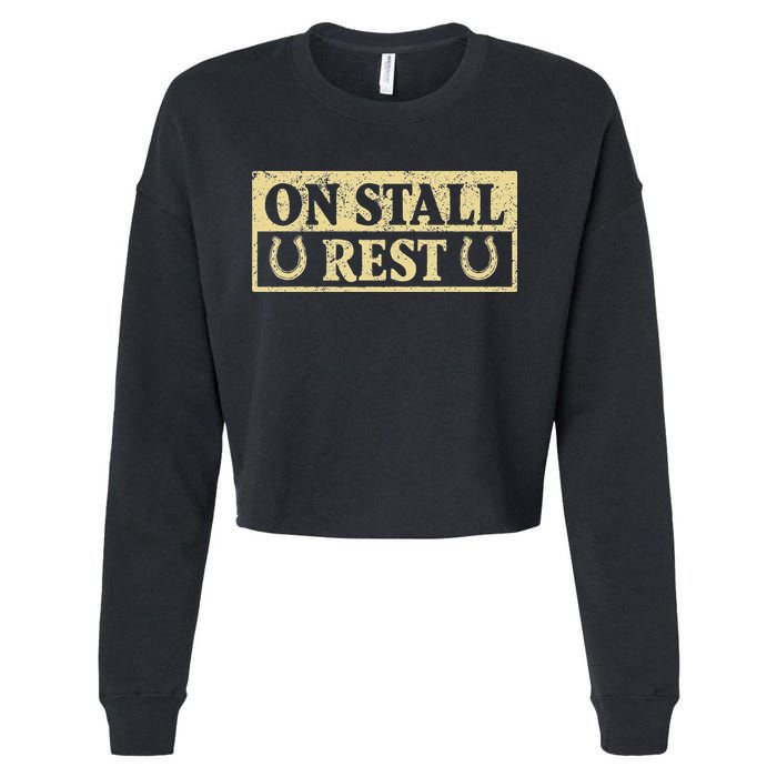 On Stall Rest Horse Cropped Pullover Crew