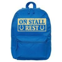 On Stall Rest Horse 16 in Basic Backpack