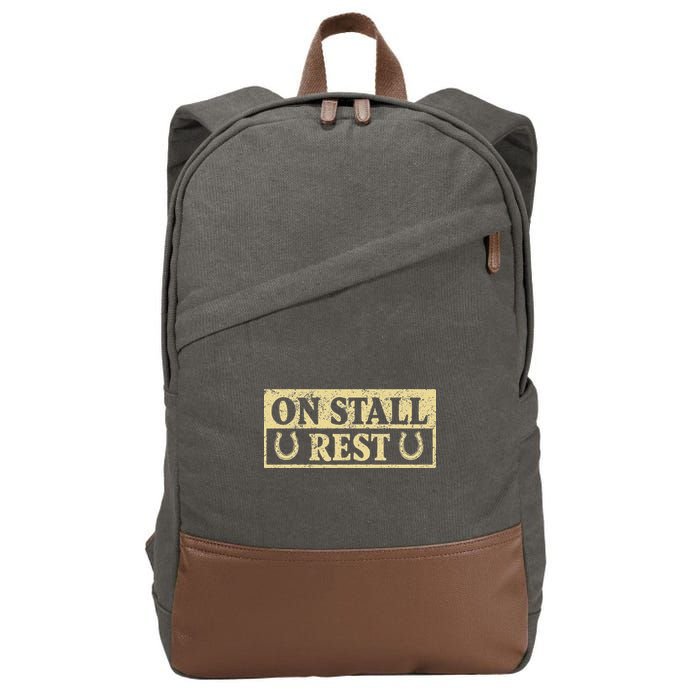 On Stall Rest Horse Cotton Canvas Backpack