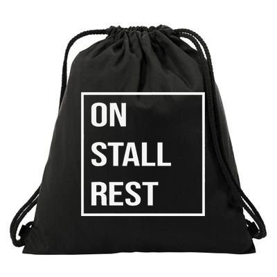 On Stall Rest Quote With Square Frame Shopping Team Drawstring Bag