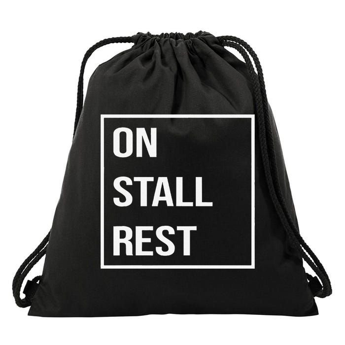 On Stall Rest Quote With Square Frame Shopping Team Drawstring Bag