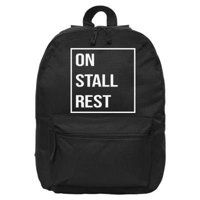 On Stall Rest Quote With Square Frame Shopping Team 16 in Basic Backpack