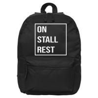 On Stall Rest Quote With Square Frame Shopping Team 16 in Basic Backpack