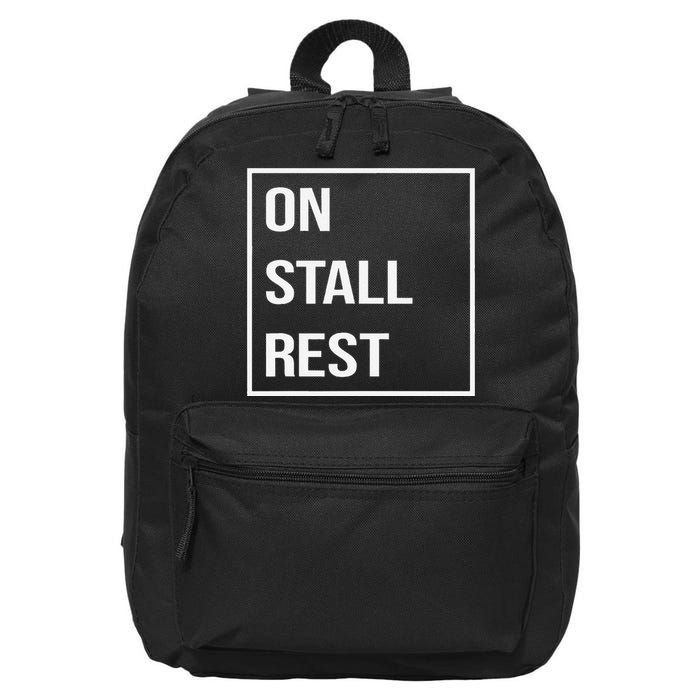 On Stall Rest Quote With Square Frame Shopping Team 16 in Basic Backpack