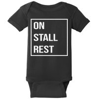 On Stall Rest Quote With Square Frame Shopping Team Baby Bodysuit