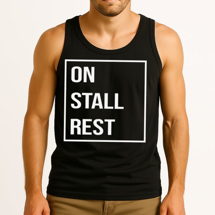 On Stall Rest Quote With Square Frame Shopping Team Tank Top