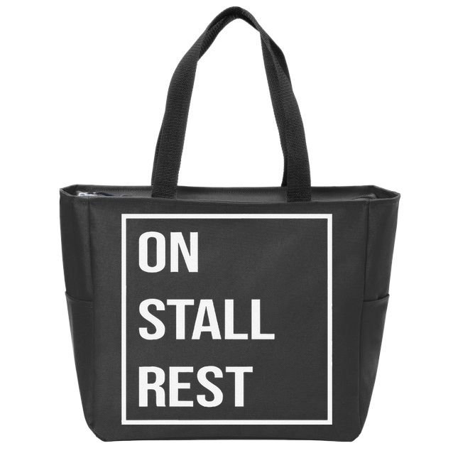 On Stall Rest Quote With Square Frame Shopping Team Zip Tote Bag