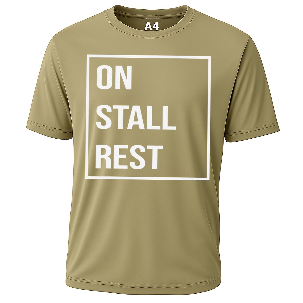 On Stall Rest Quote With Square Frame Shopping Team Cooling Performance Crew T-Shirt