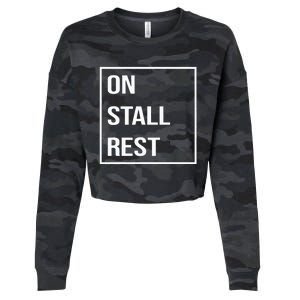 On Stall Rest Quote With Square Frame Shopping Team Cropped Pullover Crew