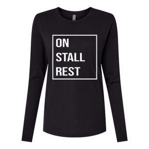 On Stall Rest Quote With Square Frame Shopping Team Womens Cotton Relaxed Long Sleeve T-Shirt