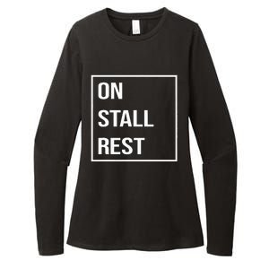 On Stall Rest Quote With Square Frame Shopping Team Womens CVC Long Sleeve Shirt