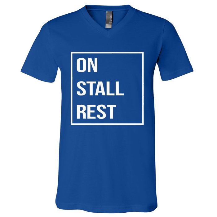 On Stall Rest Quote With Square Frame Shopping Team V-Neck T-Shirt